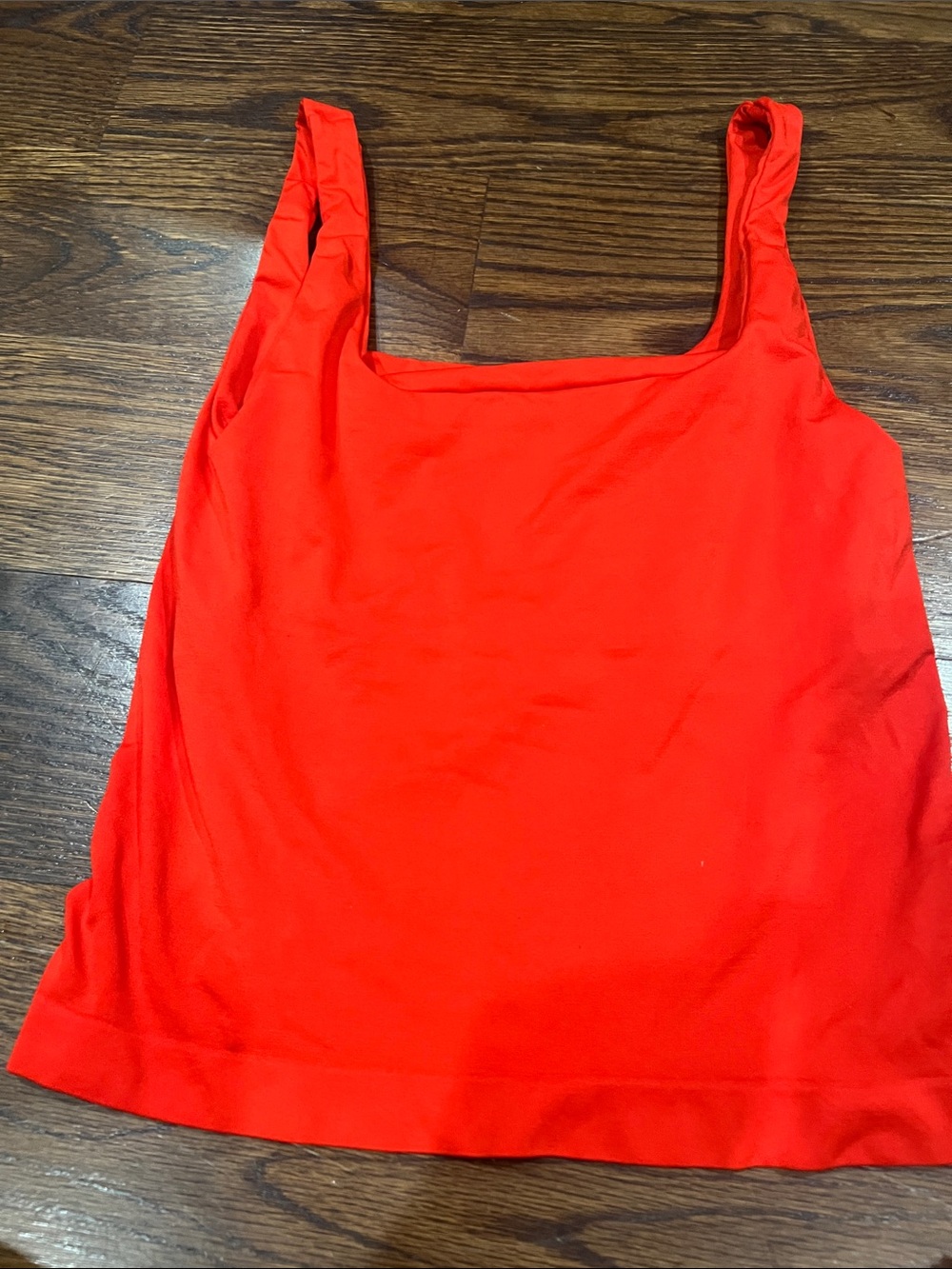Women's Square Neck Red Tank Top